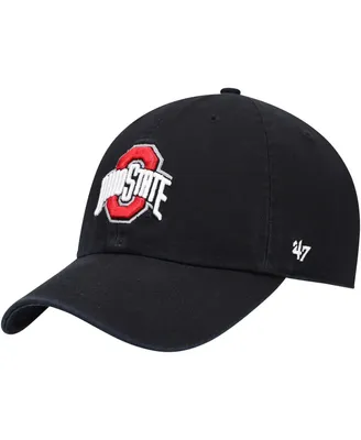 Men's '47 Brand Black Ohio State Buckeyes Clean Up Adjustable Hat