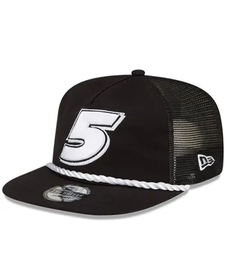 Men's New Era Black Kyle Larson Golfer Snapback Adjustable Hat