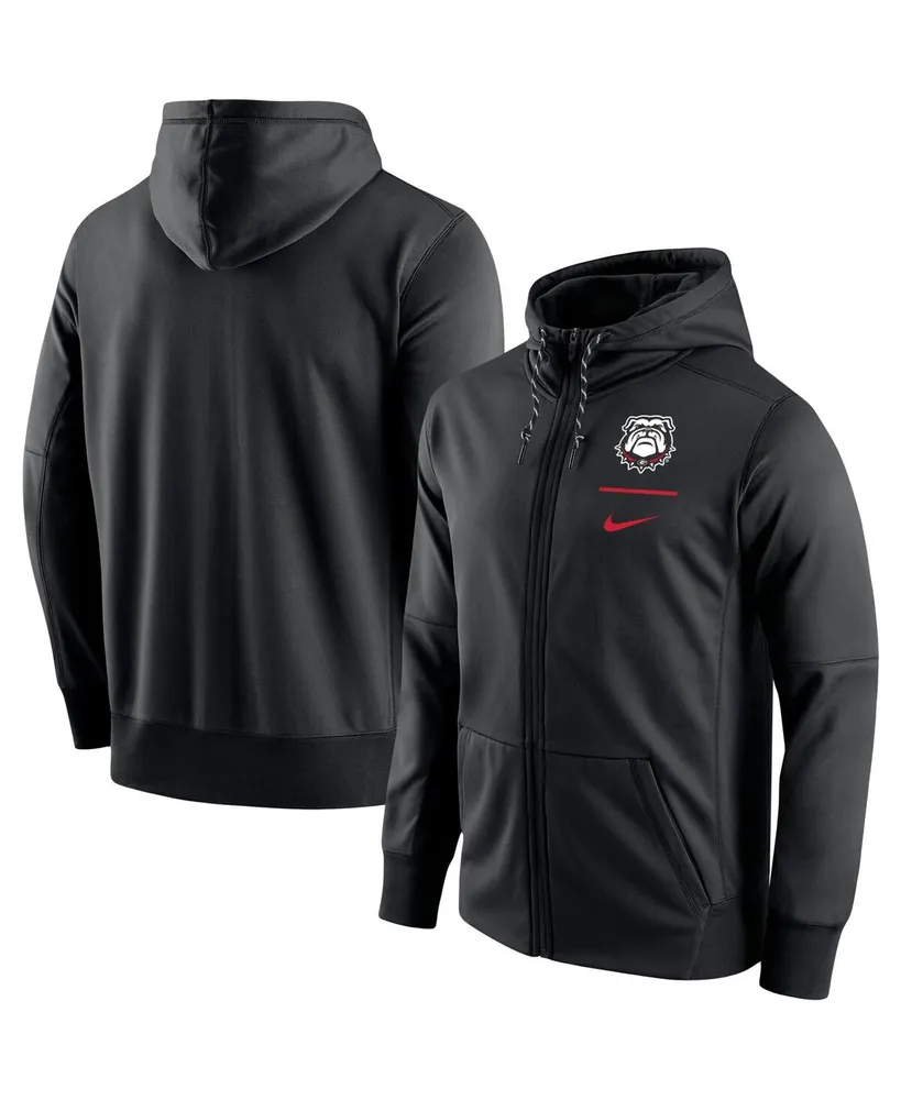 Men's Nike Black Georgia Bulldogs Secondary Logo Stack Performance Full-Zip Hoodie