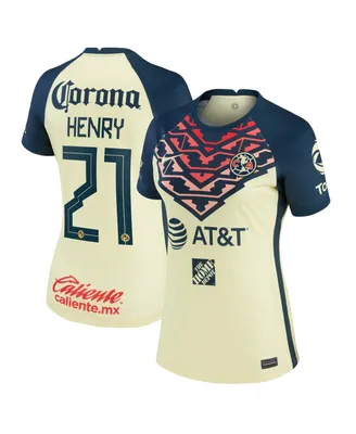 Women's Nike Henry Martin Yellow Club America 2021/22 Home Breathe Stadium Replica Player Jersey