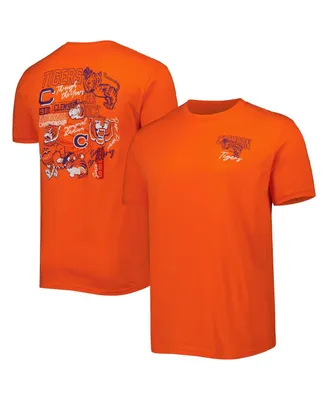 Men's Orange Clemson Tigers Vintage-Like Through the Years Two-Hit T-shirt
