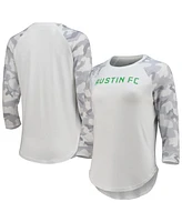 Women's Concepts Sport White, Gray Austin Fc Composite 3/4-Sleeve Raglan Top