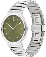 Movado Men's Bold Horizon Swiss Quartz Silver-Tone Stainless Steel Watch 40mm