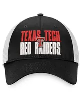 Men's Top of the World Black, White Texas Tech Red Raiders Stockpile Trucker Snapback Hat