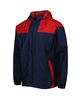 Men's Columbia Navy, Red Atlanta Braves Omni-Shade Flash Forward Challenger Full-Zip Windbreaker Jacket