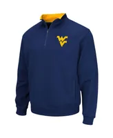 Men's Colosseum Navy West Virginia Mountaineers Big and Tall Tortugas Quarter-Zip Jacket