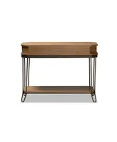 Baxton Studio Kellyn Vintage 42.9" Rustic Industrial Finished Wood and Metal 3-Drawer Console Table