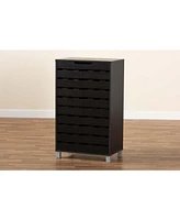 Baxton Studio Ernest Modern and Contemporary 38.4" Finished Wood 2-Door Shoe Storage Cabinet