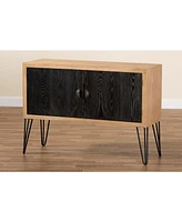 Baxton Studio Denali Modern and Contemporary 41.7" Two-Tone and Finished Wood and Metal Storage Cabinet