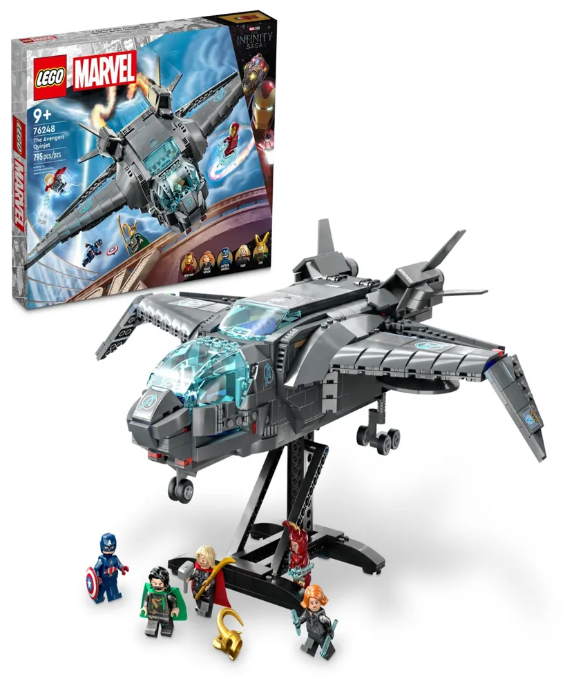 Lego Marvel 76248 The Avengers Quinjet Toy Building Set with Black Widow,  Thor, Iron Man, Captain America & Loki Minifigures