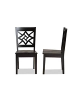 Baxton Studio Nicolette Modern and Contemporary 2-Piece Finished Wood Dining Chair Set