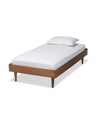 Baxton Studio Rina Mid-Century Modern Twin Size Finished Wood Platform Bed Frame