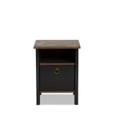 Baxton Studio Vaughan Modern and Contemporary 19.5" Two-Tone and Finished Wood Nightstand