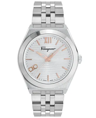 Salvatore Ferragamo Men's Swiss Vega Stainless Steel Bracelet Watch 40mm