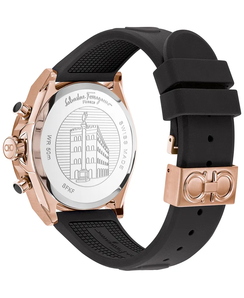 Salvatore Ferragamo Men's Swiss Chronograph Urban Silicone Strap Watch 43mm