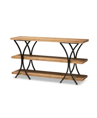 Baxton Studio Terrell Modern 59.8" Rustic and Industrial Finished Wood and Finished Metal Console Table