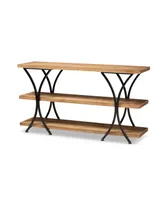 Baxton Studio Terrell Modern 59.8" Rustic and Industrial Finished Wood and Finished Metal Console Table