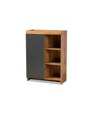 Baxton Studio Caspian Modern and Contemporary 43.3" Two-Tone and Finished Wood Shoe Cabinet