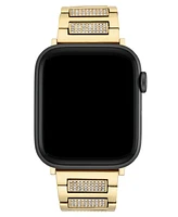 Anne Klein Women's Gold-Tone Alloy Metal with Premium Crystals Link Band designed for Apple Watch 42mm (Series 10) & 38/40/41mm - Gold