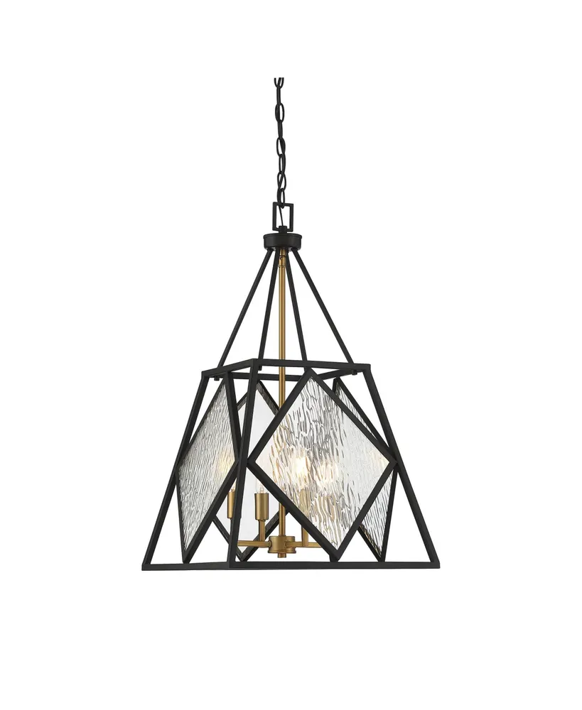 Savoy House Capella 4-Light Pendant in English Bronze and Warm Brass