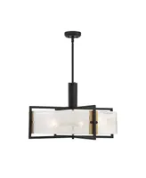 Savoy House Hayward 5-Light Pendant in Matte Black with Warm Brass Accents