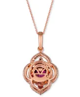 Le Vian Pomegranate Garnet (2-1/10 ct. t.w.) & Diamond (1 ct. t.w.) Pendant Necklace in 14k Rose Gold, 18" + 2" extender