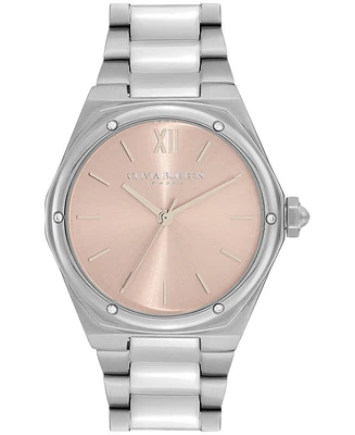 Olivia Burton Women's Sports Luxe Hexa Silver-Tone Stainless Steel Watch 33mm