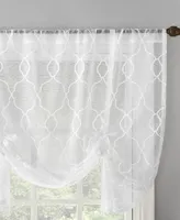 No. 918 Allerton Embroidered Trellis Rod Pocket Window Tie-Up Shade, 52" x 63"