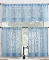 No. 918 Tina Geometric Clipped Semi Sheer Rod Pocket Curtain Collection