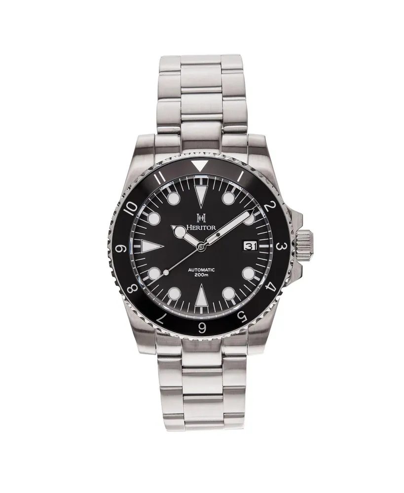 Heritor Automatic Men Luciano Stainless Steel Watch - Black, 41mm