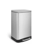 10.6 Gal./40 Liter Stainless Steel Rectangular Step-on Trash Can for Kitchen