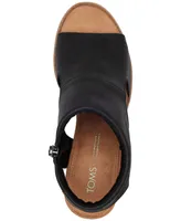 Toms Women's Eliana Peep-Toe Cutout Block-Heel Sandals