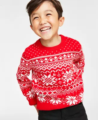 Holiday Lane Little Boys Festive Fair Isle Sweater, Created for Macy's