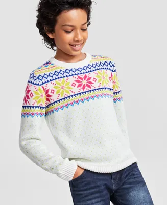 Holiday Lane Big Boys Multi-Color Fair Isle Sweater, Created for Macy's
