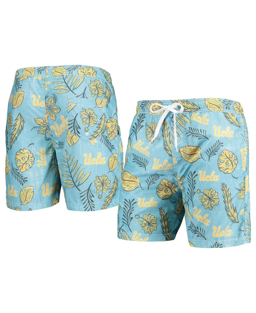 Men's Wes & Willy Light Blue Ucla Bruins Vintage-Like Floral Swim Trunks