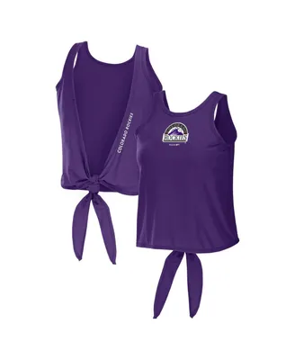Women's Wear by Erin Andrews Purple Colorado Rockies Open Back Twist Tie Tank Top