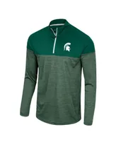 Men's Colosseum Green Michigan State Spartans Positraction Quarter-Zip Windshirt