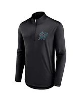 Men's Fanatics Black Miami Marlins Tough Minded Quarter-Zip Jacket