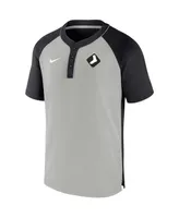 Men's Nike Black, Silver Chicago White Sox City Plate Performance Henley Raglan T-shirt