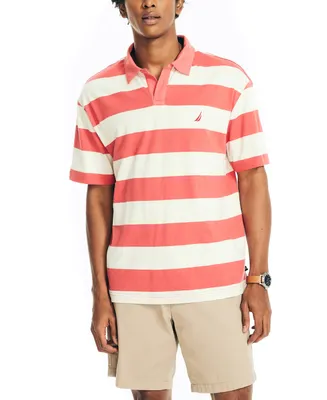 Nautica Men's Sustainably Crafted Hemp Blend Classic-Fit Striped Polo