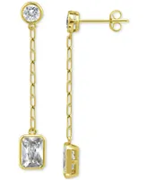 Giani Bernini Cubic Zirconia Chain Drop Earrings, Created for Macy's