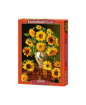 Castorland Sunflowers in a Peacock Vase Jigsaw Puzzle Set, 1000 Piece