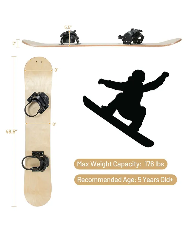 Costway Sledding Board Skiing Board W/Adjustable Foot Straps