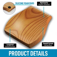 Zulay Kitchen Wood Spoon Rest For - Smooth Wooden Holder Stovetop
