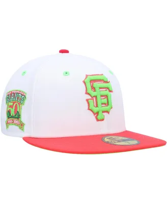 Men's New Era White and Coral San Francisco Giants 50th Anniversary Strawberry Lolli 59FIFTY Fitted Hat