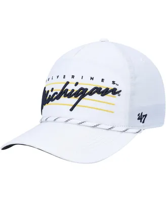Men's '47 Brand White Michigan Wolverines Downburst Hitch Trucker Snapback Hat