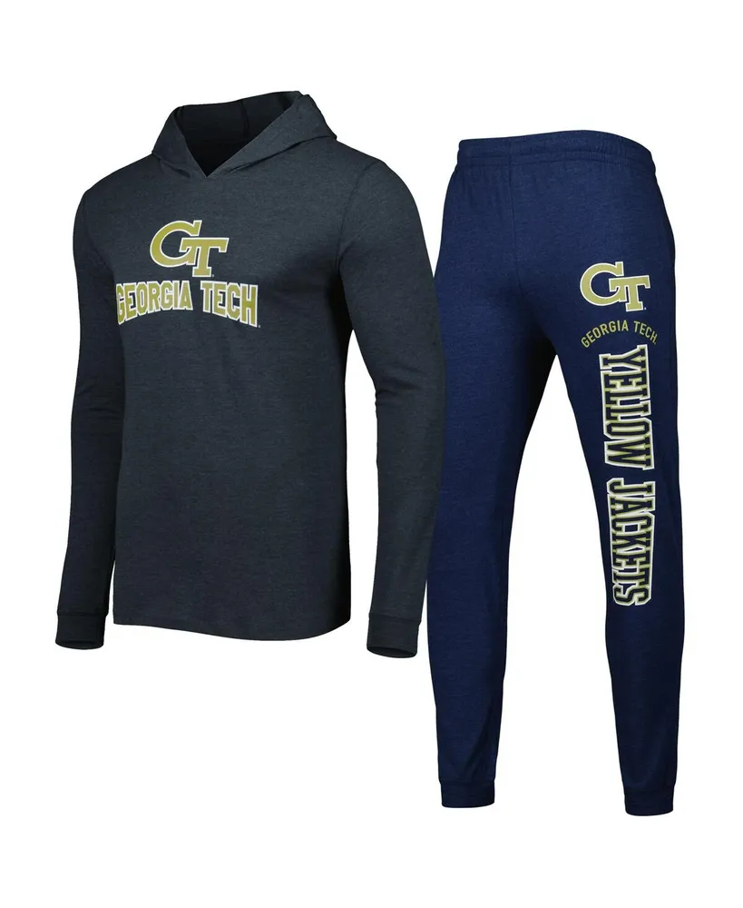 Men's Concepts Sport Navy, Charcoal Georgia Tech Yellow Jackets Meter Pullover Hoodie and Joggers Sleep Set