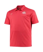 Men's Nike Heathered Scarlet Ohio State Buckeyes Big and Tall Performance Polo Shirt