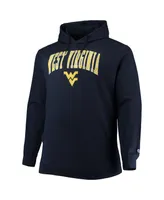 Men's Champion Navy West Virginia Mountaineers Big and Tall Arch Over Logo Powerblend Pullover Hoodie