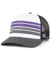 Big Boys and Girls '47 Brand White, Charcoal Baltimore Ravens Cove Trucker Snapback Hat